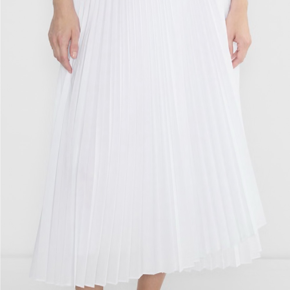Babaton White Pleated Midi Skirt for Weddings